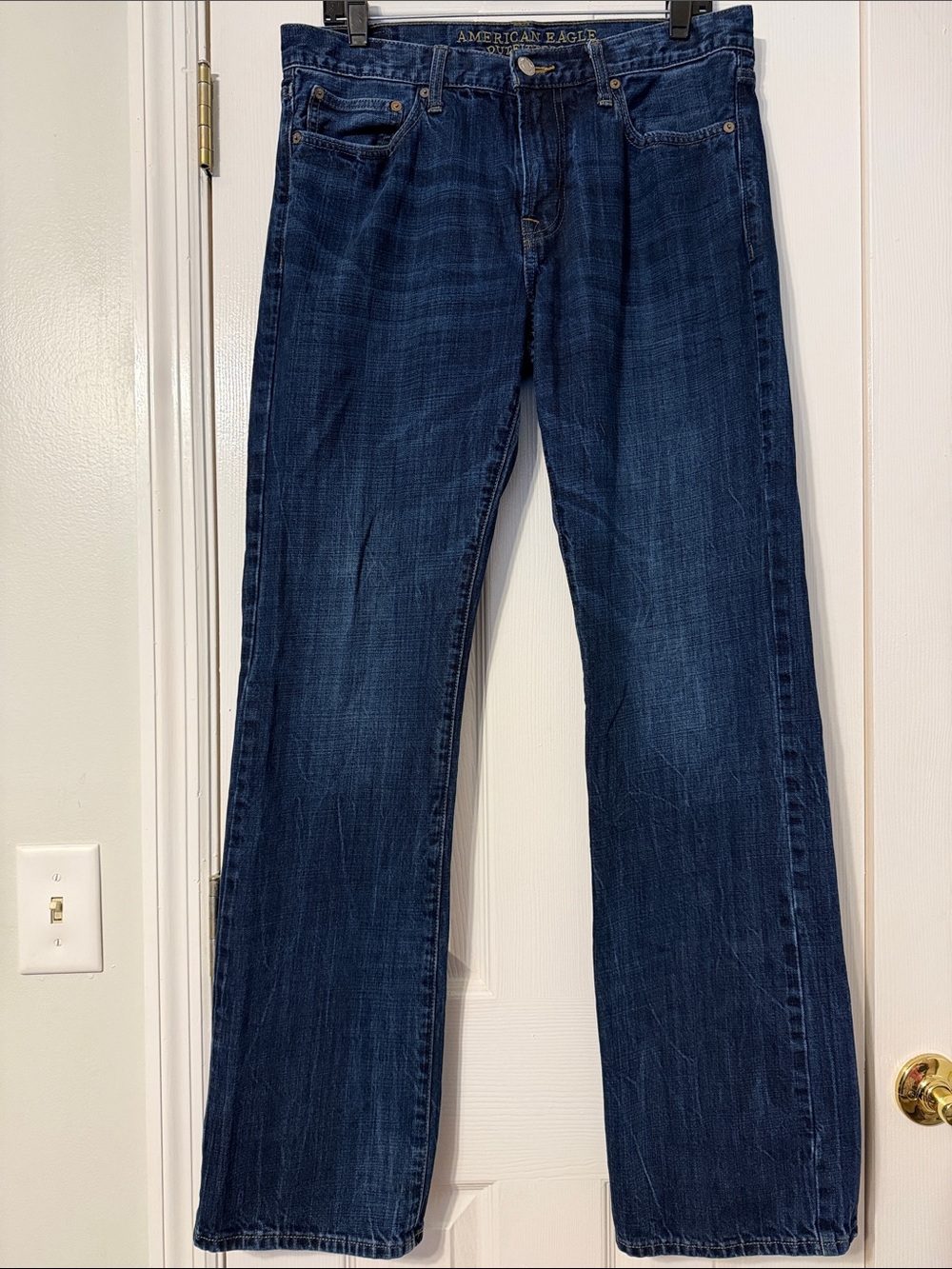 American Eagle Outfitters Dark Indigo Straight-Leg Jeans Size 32x34